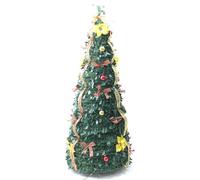 PUZYI Decoraciones Árbol de Navidad preiluminado de 1,5 a 2,1 m con Adornos y Luces cálidas. Decorado con Lazos y Cintas for Fiestas. Invierno(Bow,5ft)