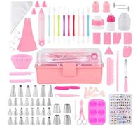 PUZYI Kit de 138 Herramientas for Decorar Pasteles, Incluye Accesorios for Hornear, Mangas pasteleras y boquillas, Color Rosa.