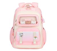 PUZYI Mochila escolar con diseño de oso de ensueño, ideal for estudiantes, con estuche, bolsa for clases particulares, mochila de viaje for portátil y mochila informal for uso diario.(Rose,Set)