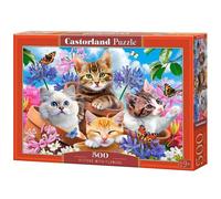 Puzzel 500 pagina's: Chatons met Fleurs (Importación USA)