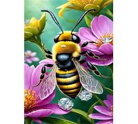 Puzzle 100 Piezas Abeja Flor Morada, 40x28 cm, Juego Educativo, Reto Creativo, Rompecabezas Imposible, Puzzles 100 Piezas Adultos