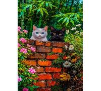 Puzzle 100 Piezas Adultos Animal Gato Flores, Juego Educativo, Entretenimiento Creativo, Rompecabezas Difícil, Puzzle para Adultos 100 Piezas 40 x 28 cm