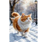 Puzzle 100 Piezas Adultos Animal Gato Nieve, Juego Educativo, Entretenimiento Creativo, Rompecabezas Difícil, Puzzle para Adultos 100 Piezas 40 x 28 cm