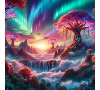 Puzzle 100 Piezas Adultos,Arte de Rompecabezas DIY,Puzzles Juguetes Educativos Estimulantes Decoración del Hogar(Árbol de Las Maravillas de la Aurora)