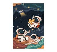 Puzzle 100 Piezas Adultos Astronauta Dibujos Animados, Educativo Intelectual Descompresión Divertido Juego Familiar, Rompecabezas 100 Piezas 40 x 28 cm