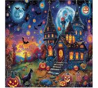 Puzzle 100 Piezas Adultos Castillo Halloween, Rompecabezas Imposible Juguetes de Desafío de Juego Educativo, Puzzles Adultos 100 Piezas 35x35 cm