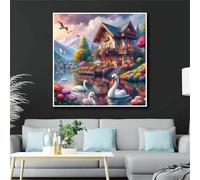 Puzzle 100 Piezas Adultos Cisne de Villa Rural, Jigsaw Puzzle 100 Piezas, Rompecabezas Clásico Difícil y Relajante, Idea de Regalo para Ella o Él 35x35cm