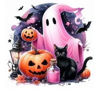 Puzzle 100 Piezas Adultos, Gato Fantasma Halloween Rompecabezas Adultos, Desarrolla la Concentraciòn Mentàl y la Logica, Puzzles 100 Piezas 35x35 cm