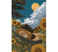 Puzzle 100 Piezas Adultos Luna León Girasol, Juego Creativo Desarrolla la Concentraciòn y la Logica, Divertido Juego Familiar Puzzles 100 Piezas 40 x 28 cm