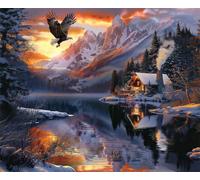 Puzzle 100 Piezas Cabaña del río Águila | Puzzles Adultos | para Toda La Familia |40x28 cm | Entretenimiento Creativo Rompecabezas Adultos Regalo