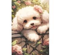 Puzzle 100 Piezas Cachorro Flor Puzzle, Desarrolla la Logica y la Observaciòn, Ejercita Paciencia Puzzles Adultos 100 Piezas 40 x 28 cm