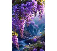Puzzle 100 Piezas Cascada Flores Río, Puzzles Imposible, Desafiante Acertijo, Juegos de Rompecabezas para Toda la Familia, Puzzle Adultos 100 Piezas 40 x 28 cm