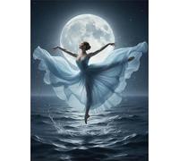 Puzzle 100 Piezas,Chica Bailarina del mar de la Luna Puzzles para Adultos,Rompecabezas de Adultos,Juguetes de Regalo Entretenimento Puzzle,Juego de Rompecabezas