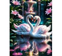 Puzzle 100 Piezas Cisne del Lago Flower | Puzzles Adultos | para Toda La Familia | 40x28 cm | Entretenimiento Creativo Rompecabezas Adultos Regalo