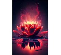 Puzzle 100 Piezas Flor Loto Roja, 40x28 cm, Juego Educativo, Reto Creativo, Rompecabezas Imposible, Puzzles 100 Piezas Adultos