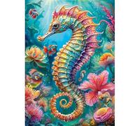 Puzzle 100 Piezas,Flores de Caballito de mar del océano Puzzles para Adultos,Rompecabezas de Adultos,Juguetes de Regalo Entretenimento Puzzle,Juego de Rompecabezas