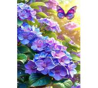 Puzzle 100 Piezas Mariposa Flor Morada, 40x28 cm, Juego Educativo, Reto Creativo, Rompecabezas Imposible, Puzzles 100 Piezas Adultos