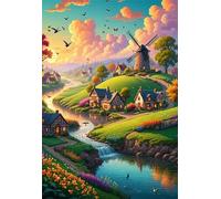 Puzzle 100 Piezas Paisaje Rural del río | Puzzles Adultos | para Toda La Familia |40x28 cm | Entretenimiento Creativo Rompecabezas Adultos Regalo