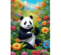 Puzzle 100 Piezas Panda de Flores Coloridas | Puzzles Adultos | para Toda La Familia |40x28 cm | Entretenimiento Creativo Rompecabezas Adultos Regalo