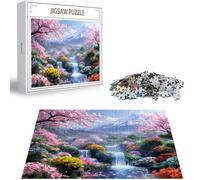 Puzzle 100 Piezas para Adultos, Puzzle Caer Obra de Arte de Juego de Rompecabezas para Adultos, Flores de Cerezo Rompecabezas DIY para Colgar el Puzzles una Vez Finalizado a Partir de 14 Años D-410