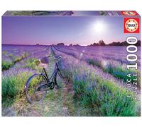 Puzzle 1000 bicicleta en un campo de lavanda - Educa