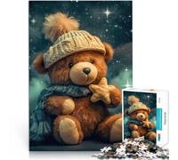 Puzzle 1000 Piece Adult Teddy Bear In Pyjamas Made of Cardboard,for 14+ Each Piece is Unique - Fun and challenging Game for The Whole Family Christmas Birthday Gifts 。Size:50x75cm/19.68x29.52inch