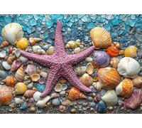 Puzzle 1000 Pieces Conchiglie di Stelle Marine Impossible Rompecabezas Juegos Puzzle de Madera para Adultos niños a Partir de 14, Cultivar la Paciencia y la concentración, Decoración del Hogar R-6