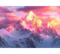 Puzzle 1000 Pieces Montagna di Neve del Sole Impossible Rompecabezas Juego Puzzle Madera Adultos para Adultos Y NiñOs A Partir De 14, Ejercer La Capacidad De Pensamiento LóGico, Regalos Festival B-5