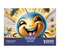 Puzzle 1000 Piezas Abejas Felices con Margaritas, Juego Difícil, Decoración de Pared 52x38cm