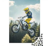 Puzzle 1000 Piezas Acción de Salto de Motocicleta Rompecabezas 70x50cm/1000pcs Regalos para Adultos Y Niños Cartón 100% Reciclado Juegos Únicos De Desafío