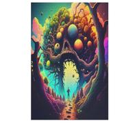 Puzzle 1000 piezas adultas, psicodélico monstruo, para niños, rompecabezas de madera, decoración del hogar (78 × 53 cm)