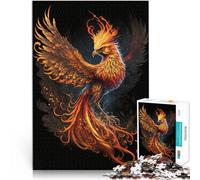 Puzzle 1000 Piezas Adulto “Fénix Negro” Hecho de Papel,para Mayores de 14 años Decoración Decoración de Pared cumpleaños y Navidad.。tamaño:26x38cm/10.24x14.96pulgada