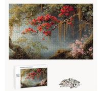 Puzzle 1000 Piezas Adultos Árbol & Flor, Rompecabezas con Letras Traseras y Póster, Pasatiempo Antiestrés, Decoración de Pared, Regalo Decorar Mujer Hombre 75 x 50 cm (14 Años +) P3#113