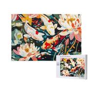 Puzzle 1000 Piezas Adultos, Carpa Koi Puzzle Loto Patrón Diseño, 75x50cm Gran Formato Jigsaw Adultos DIY Artesanía con Embalaje de Caja de Regalo, Home Room Wall Decor, Regalo Mujer Hombre, Model1433