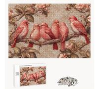 Puzzle 1000 Piezas Adultos Flor & Pájaro, Rompecabezas con Letras Traseras y Póster, Pasatiempo Antiestrés, Decoración de Pared, Regalo Decorar Mujer Hombre 75 x 50 cm (14 Años +) P3#73