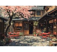 Puzzle 1000 Piezas Adultos Flores de Cerezo Puzle Imposible Pequeño Patio Arte Jigsaw Puzzles Educa de Rompecabezas y Juego Familiar para Adultos y Adolescente a Partir de 14 Años Niño 3D P-950