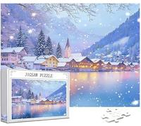 Puzzle 1000 Piezas Adultos, Invierno Puzzle Escena de Nieve Patrón Diseño, 75x50cm Gran Formato HD Color Jigsaw Adultos, DIY Artesanía con Embalaje de Caja de Regalo, Home Room Wall Decor, Model325