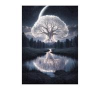 Puzzle 1000 Piezas Adultos Lago Árbol Vida, Educativo Intelectual Descompresión Divertido Juego Familiar, Rompecabezas 1000 Piezas 75 x 50 cm