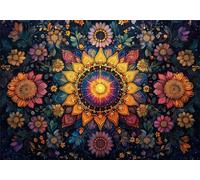 Puzzle 1000 Piezas Adultos Mandala Puzle Imposible Flor Arte Jigsaw Puzzles Educa de Rompecabezas y Juego Familiar para Adultos y Adolescente a Partir de 14 Años Entretenimiento Decorar Regalos P-940