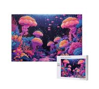 Puzzle 1000 Piezas Adultos, Medusa Puzzle Coral Patrón Diseño, 75x50cm Gran Formato Jigsaw Adultos DIY Artesanía con Embalaje de Caja de Regalo, Home Room Wall Decor, Regalo Mujer Hombre, Model11