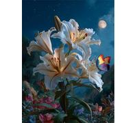 Puzzle 1000 Piezas Adultos Noche Hermosa Lirio, 75x50cm Rompecabezas 1000 Piezas para Adultos, Pasatiempo Creativo, Diversión por Partida Doble, Juego de Habilidad para Toda La Familia