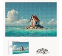 Puzzle 1000 Piezas Adultos Océano & Isla, Rompecabezas con Letras Traseras y Póster, Pasatiempo Antiestrés, Decoración de Pared, Regalo Decorar Mujer Hombre 75 x 50 cm (14 Años +) P3#671