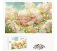 Puzzle 1000 Piezas Adultos Oveja & Sueño, Rompecabezas con Letras Traseras y Póster, Pasatiempo Antiestrés, Decoración de Pared, Regalo Decorar Mujer Hombre 75 x 50 cm (14 Años +) P3#598