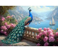 Puzzle 1000 Piezas Adultos Pavo Real Puzle Imposible Flor Arte Jigsaw Puzzles Educa de Rompecabezas y Juego Familiar para Adultos y Adolescente a Partir de 14 Años Entretenimiento Regalos P-195