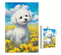 Puzzle 1000 Piezas Adultos Perro & Amarillo, Rompecabezas con Letras Traseras y Póster, Pasatiempo Antiestrés, Decoración de Pared, Regalo Decorar Mujer Hombre 75 x 50 cm (14 Años +) P3#862