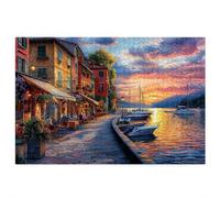 Puzzle 1000 Piezas Adultos, Puzzle 1000 Piezas de Madera, Rompecabezas para Adultos Italia Patrón, Rompecabezas Desafiante para Toda la Familia, Regalos Originales para Mujer, Tema: Atardecer, H-20