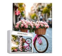 Puzzle 1000 Piezas Adultos, Puzzle Rosa Rompecabezas Adultos Obra de Arte de Juego Bicicleta Rompecabezas de Piso de Impresión de Alta Definición Multicolor, Juego De Manos Decoración Familiar S-805