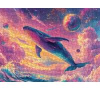 Puzzle 1000 Piezas Adultos, Rompecabezas de Madera 75 x 50 cm Gran Detalle y Colores Vivos - Un Desafío Divertido para Familia y Amigos, Actividad Creativa y Regalo Educativo, Ballena sueño-2 f0-500