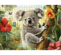 Puzzle 1000 Piezas Adultos, Rompecabezas de Madera 75 x 50 cm Gran Detalle y Colores Vivos - Un Desafío Divertido para Familia y Amigos, Actividad Creativa y Regalo Educativo, Coala Árbol f0-556