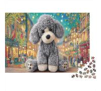 Puzzle 1000 Piezas Adultos - Un Cachorro peludoso Gris en la Calle Rompecabezas, Regalo, Juego Familiar, Decoración del Hogar 52x38cm/1000pcs